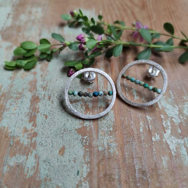 Pendientes grandes Jardí con turquesas